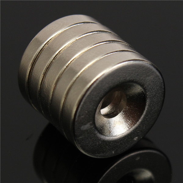

5pcs N52 15x3mm 4mm Hole Strong Round Countersunk Ring Magnets Rare Earth Neodymium Magnets